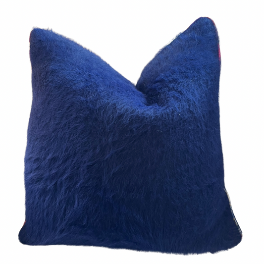 Furry Mohair Pillow with Liberty Piping