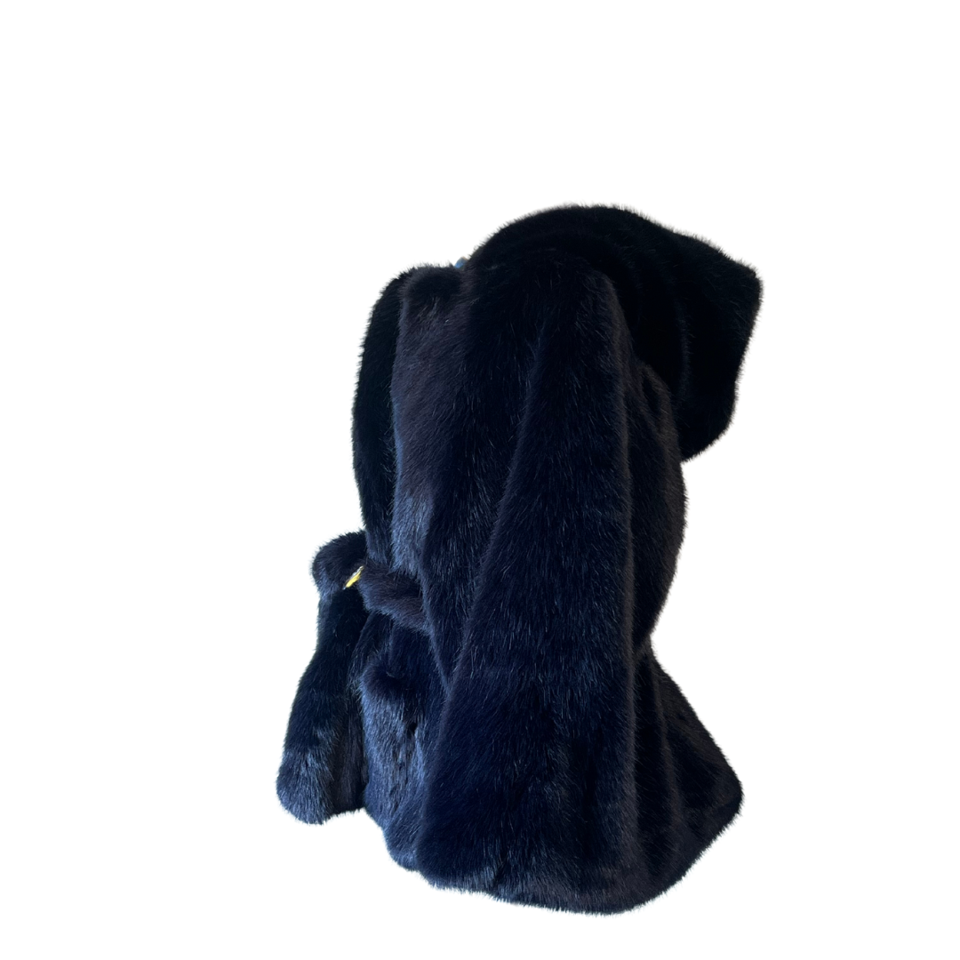 Flouncy Faux Fur Belted Women's Cape