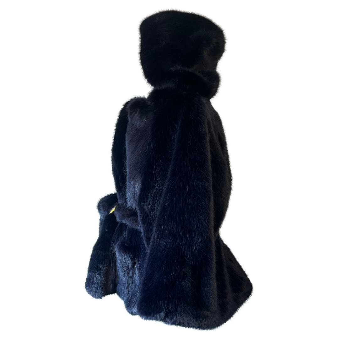 Flouncy Faux Fur Belted Women's Cape